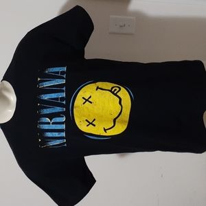 Nirvana Licensed Graphic Smiley T - Shirt Size L
